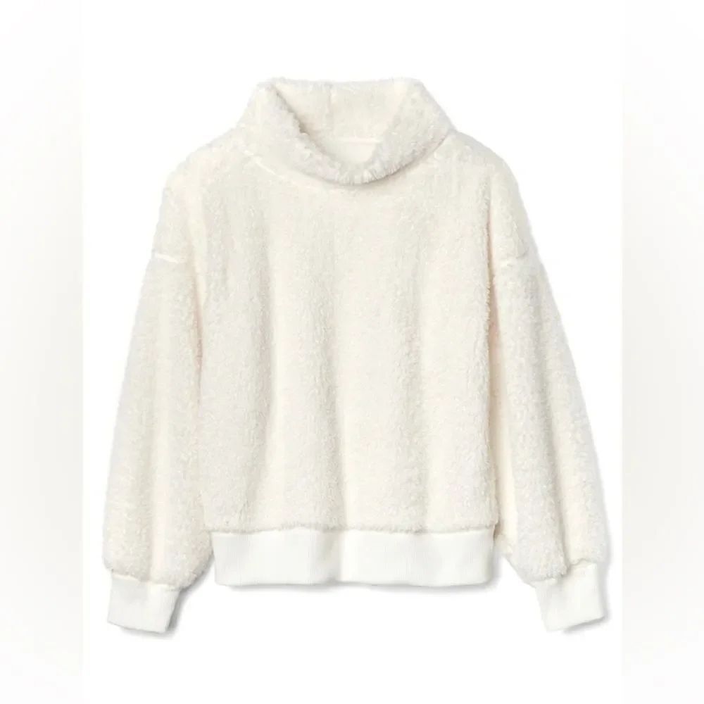 GAP Medium Sherpa Drop Sleeve Sweater EUC Plush Cozy Warm Pullover Top